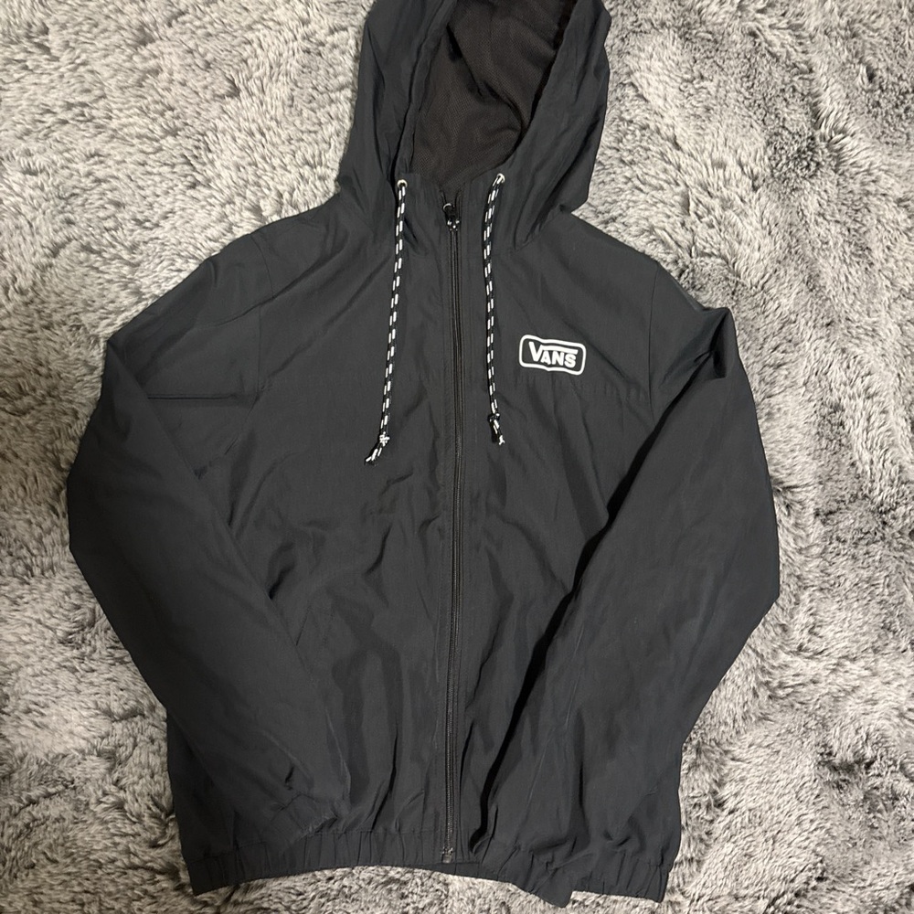 Vans black windbreaker Hooded Jacket